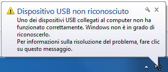 Errore Windows – dispositivo USB non riconosciuto