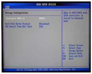 Schermata del BIOS che non rileva l'hard disk